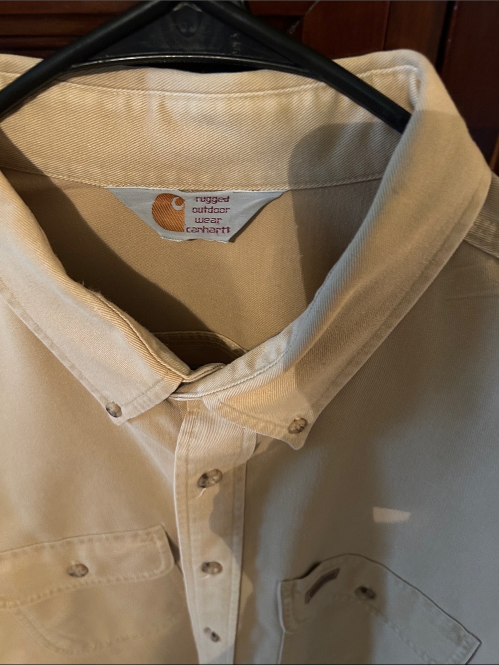 Carhartt Light Tan Button-Down Work Shirt